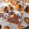 German Chocolate Fudge Bars - SimplyGloria.com  Made with an easy cake mix for a quick base!