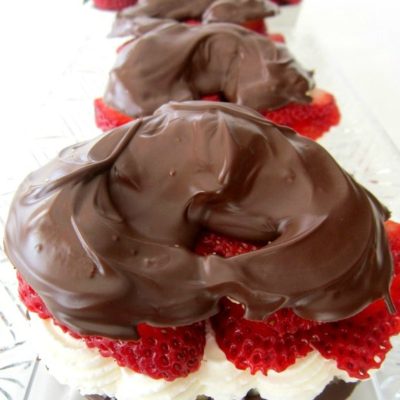 Strawberries and Cream Chocolate Covered Croissants