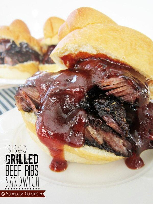 BBQ Grilled Beef Ribs Sandwiches - SimplyGloria.com