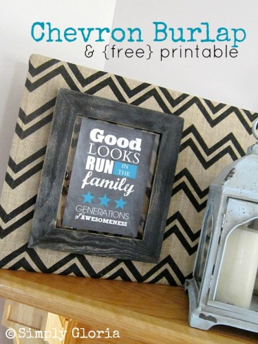 Chevron Burlap &amp; Free Printable - Simply Gloria