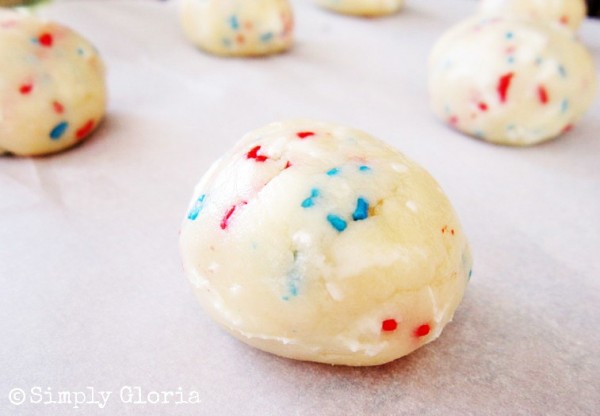 July 4th Sprinkle Cookies - Made with a cake mix!!