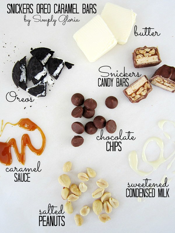 Snickers Oreo Caramel Bars Ingredients