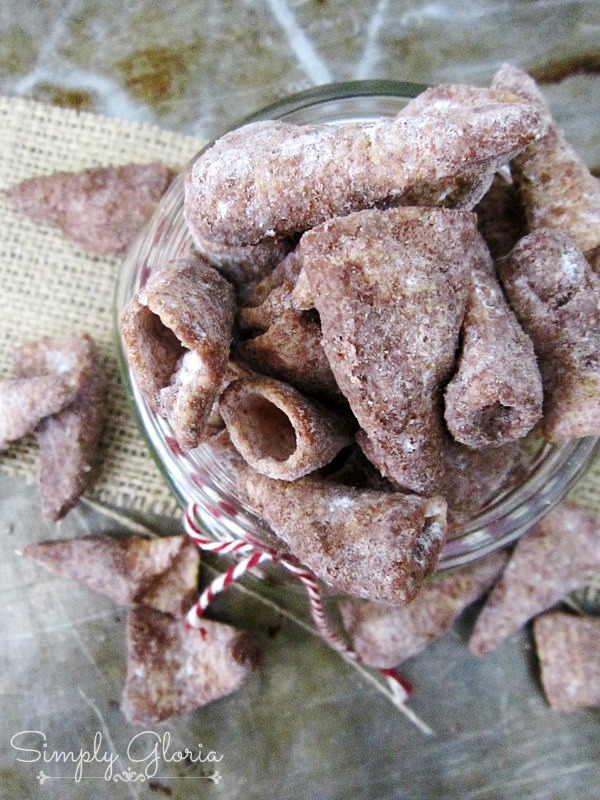 Caramel Brownie Bugles by SimplyGloria.com Made with melted Rolos!