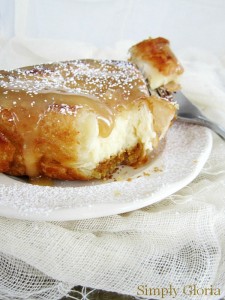 Fried Cheesecake with Caramel Sauce