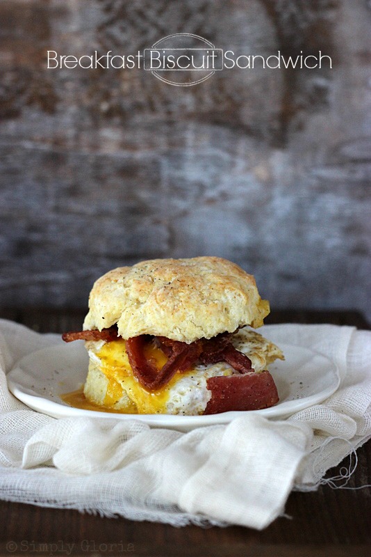 Breakfast Biscuit Sandwich with #Bacon! @ SimplyGloria.com