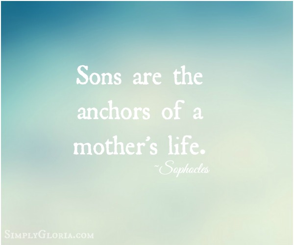 Raising Sons Quote with SimplyGloria.com