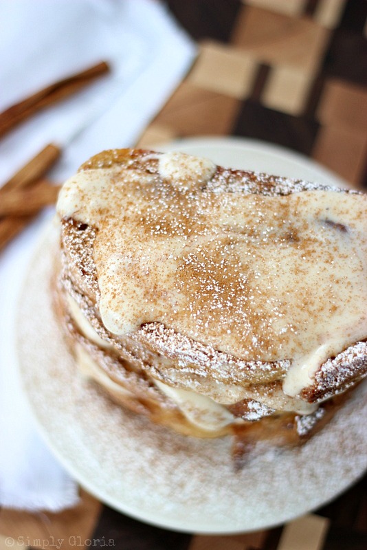 Cinnamon French Toast with Cream Cheese Glaze by SimplyGloria.com #cinnamon