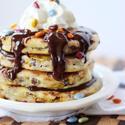Sunbursts Pancakes with Chocolate Ganache