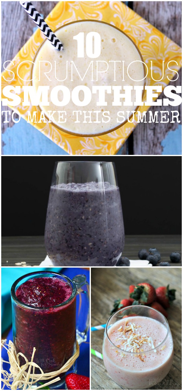 10 Scrumptious Smoothies To Make This Summer with SimplyGloria.com PLUS #giveaway!
