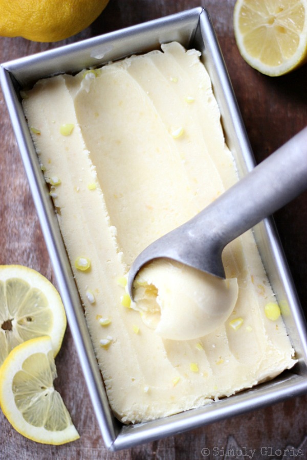 Crushed Lemonheads Lemon Ice Cream with SimplyGloria #IceCream