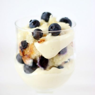 No Bake Blueberry Muffin Cheesecake Trifle