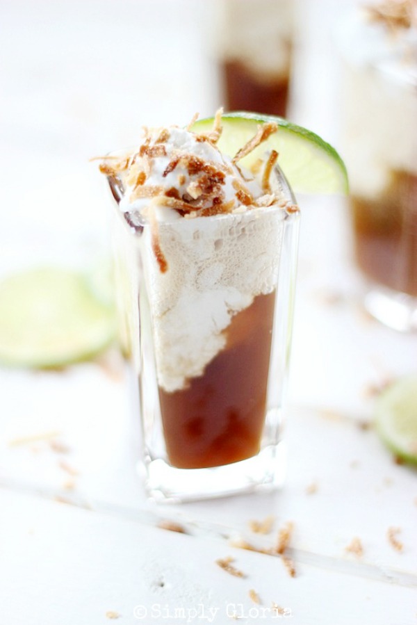 Dirty Dr. Pepper Floats with coconut ice cream from SimplyGloria.com #lime #coconut