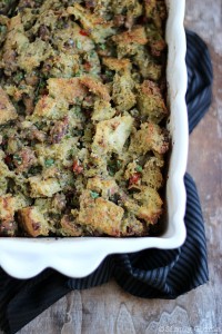 Sourdough Bread Stuffing with Italian Sausage