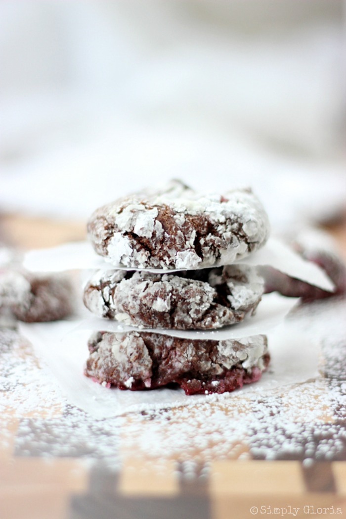 Dark Chocolate Cranberry Brownie Cookies with SimplyGloria.com #cookies