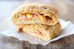 Parmesan Crusted Ham and Cheese Pockets