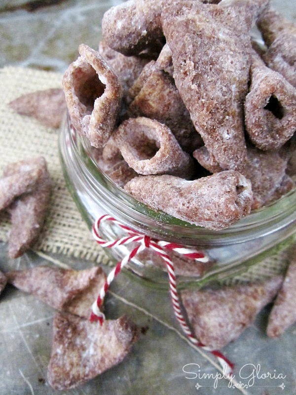 Caramel Brownie Bugles - by SimplyGloria.com Made with melted Rolos!