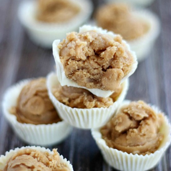White Chocolate Peanut Butter Cookie Dough Cups with SimplyGloria.com FG