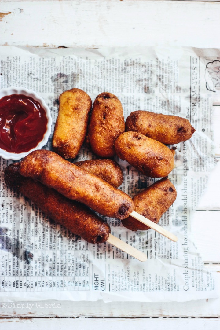 Homemade Corn Dogs drenched in decadent buttermilk batter and fried!