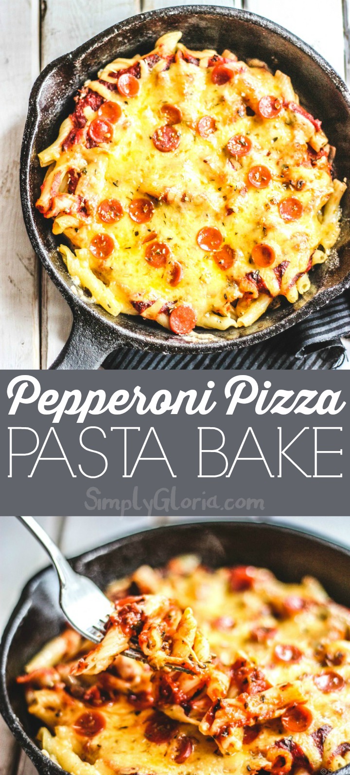 Pepperoni Pizza Pasta Bake (for TWO!)